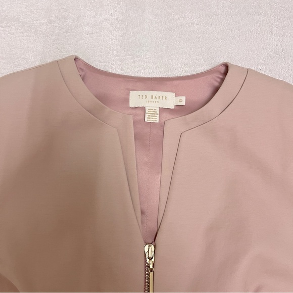 Ted Baker London Kwyli Structured Peplum Body-Con Sheath Zip Dress Blush Pink - Picture 5 of 11